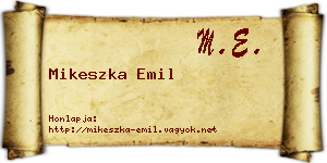 Mikeszka Emil névjegykártya